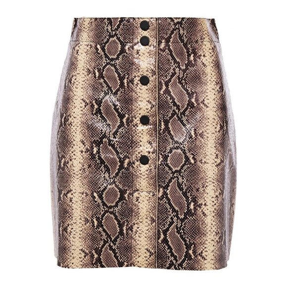 NWOT Sandro python snakeskin pattern leather mini skirt, L - Picture 9 of 13